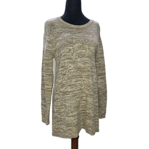 Chic Marled Knit Tunic Sweater – Soft Earth Tones, Relaxed Fit Size Medium - Picture 3 of 9